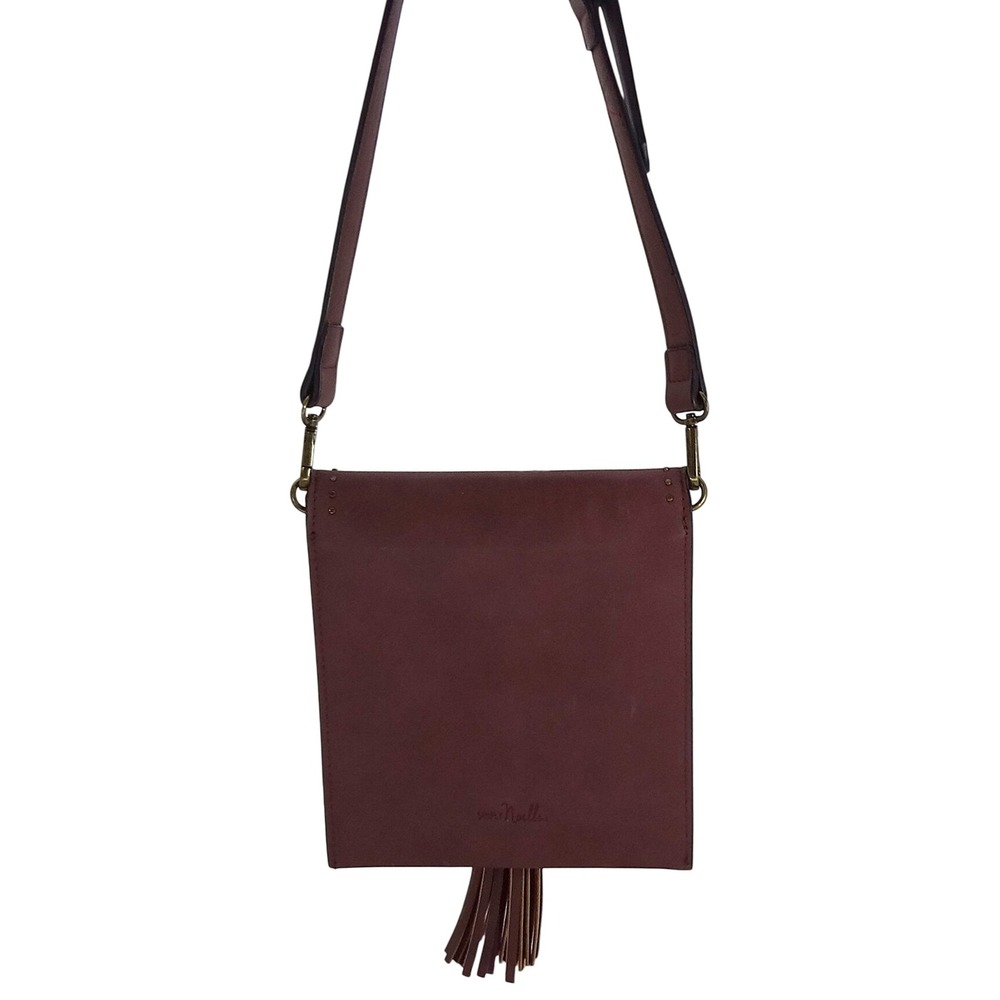 Simply Noelle Burgundy Faux Leather Tassel‎ Crossbody Purse
